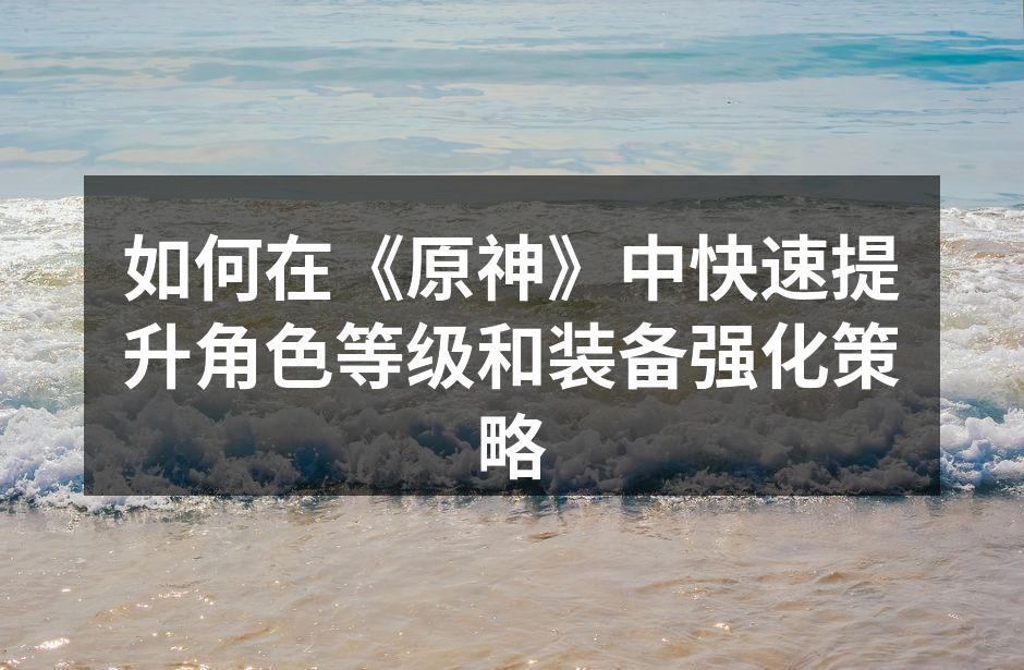 如何在《原神》中快速提升角色等级和装备强化策略